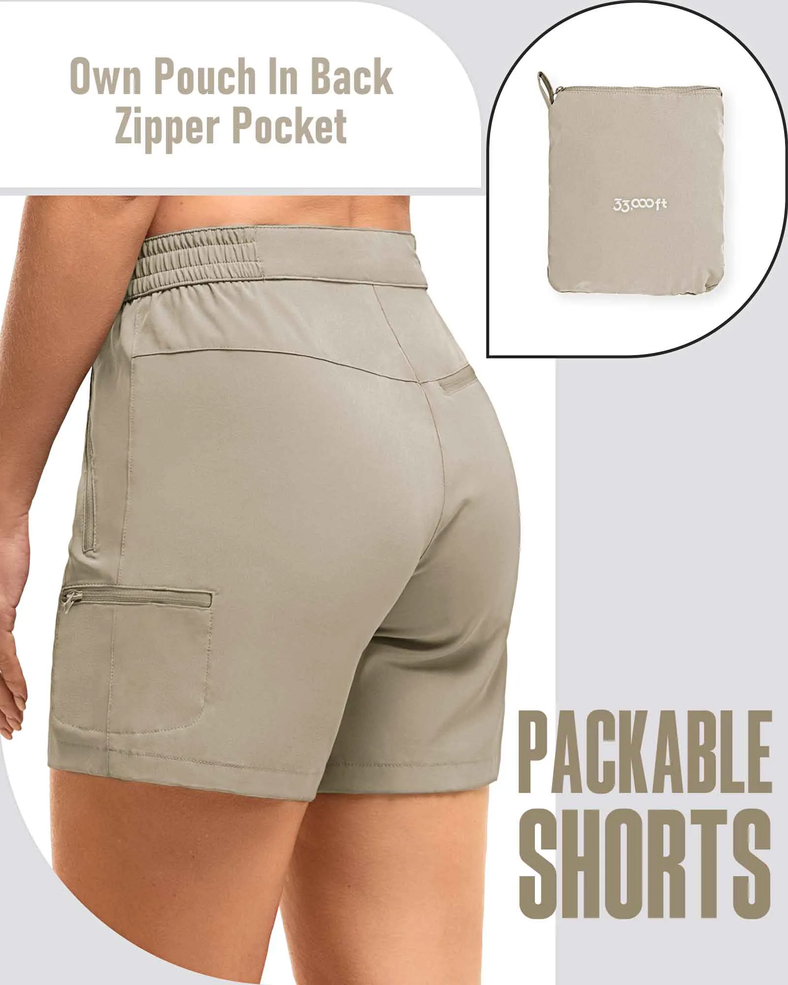 Women's Packable 5" Hiking Shorts with 4 Pockets