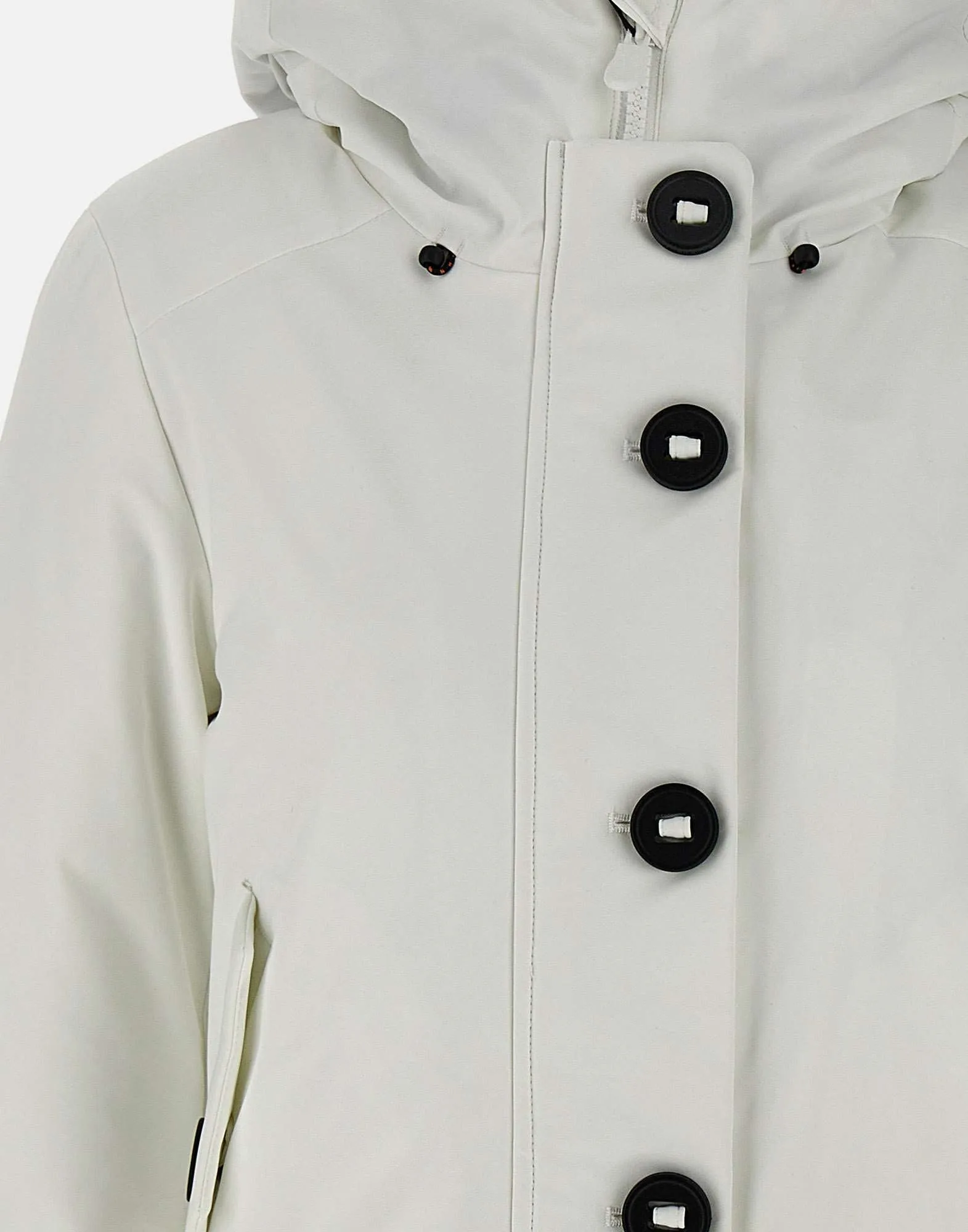 Women's White Parka with Eco Fur