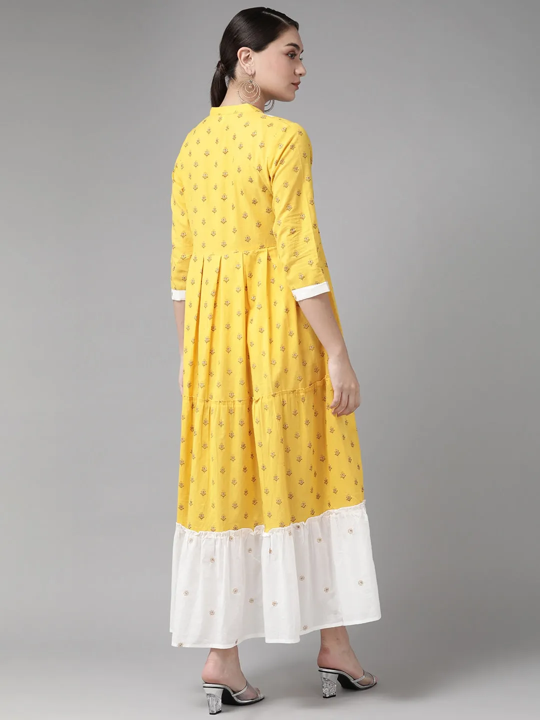 Yellow & White Maxi Dress