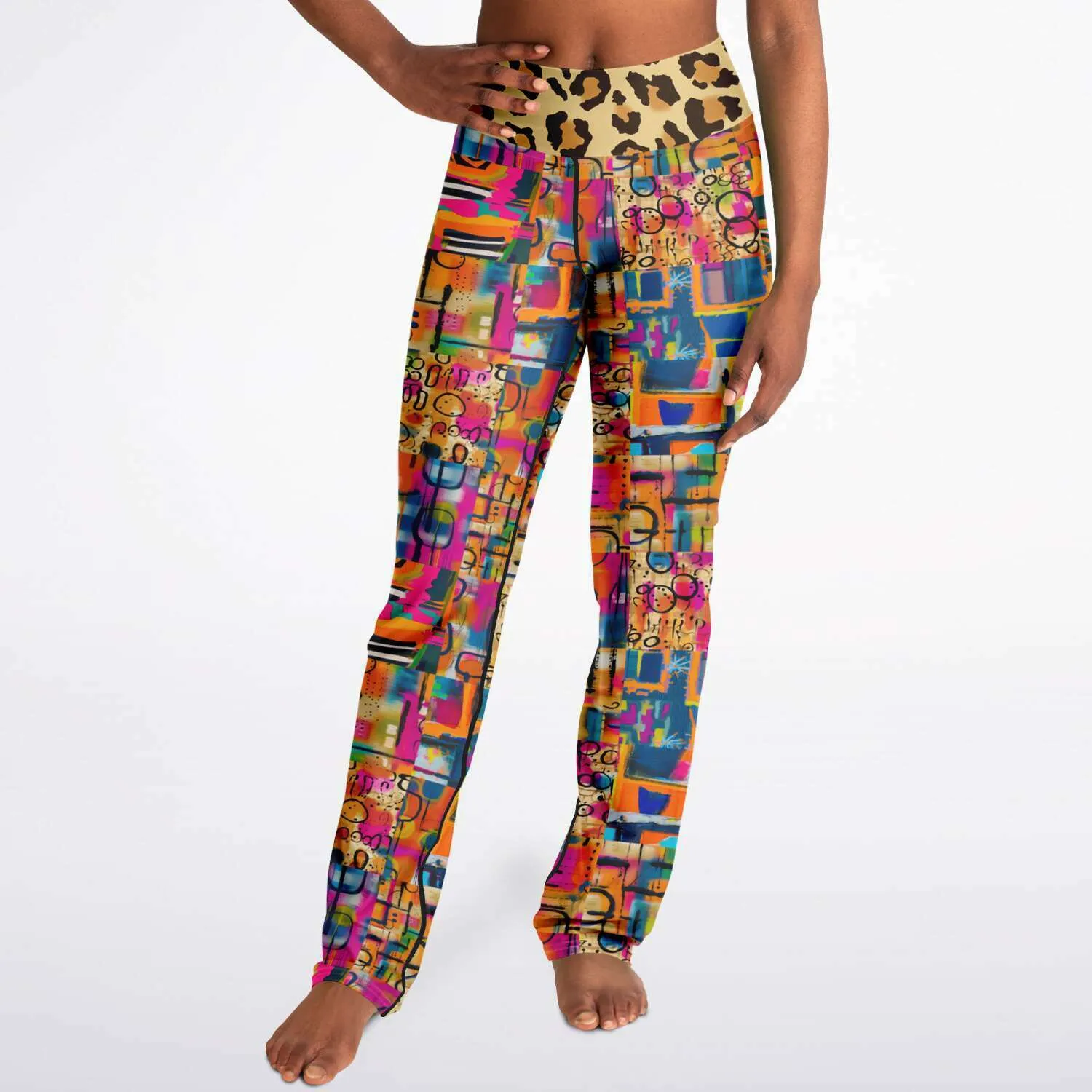 You Got Me Abstract Leopard Graffiti Bootcut Leggings