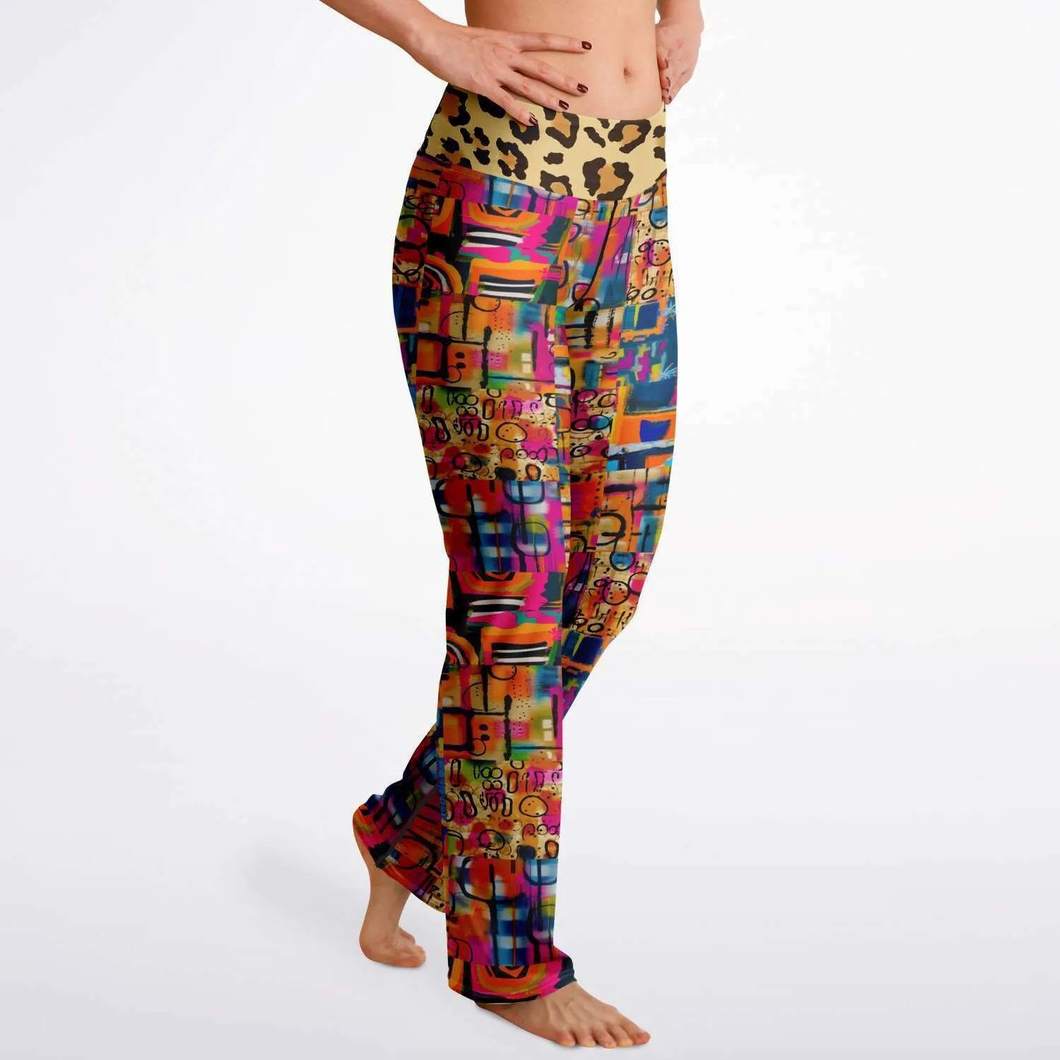 You Got Me Abstract Leopard Graffiti Bootcut Leggings