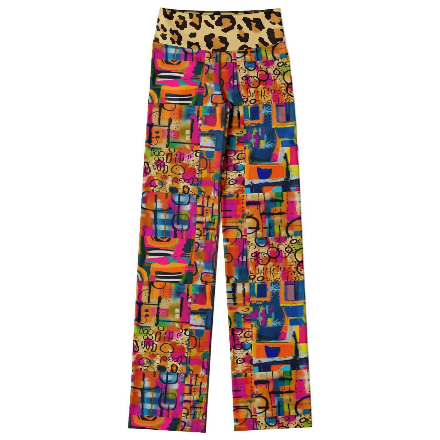 You Got Me Abstract Leopard Graffiti Bootcut Leggings