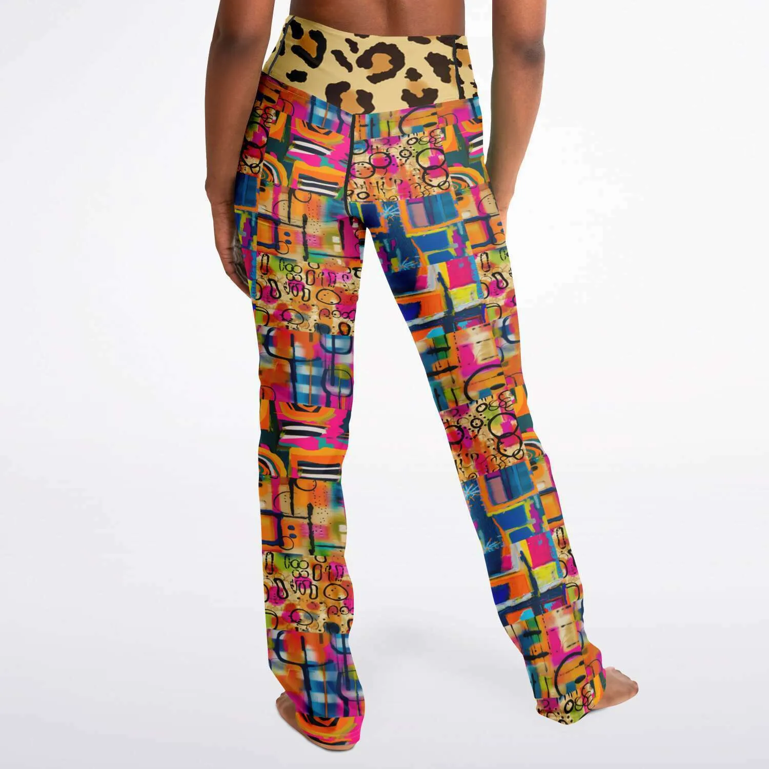 You Got Me Abstract Leopard Graffiti Bootcut Leggings