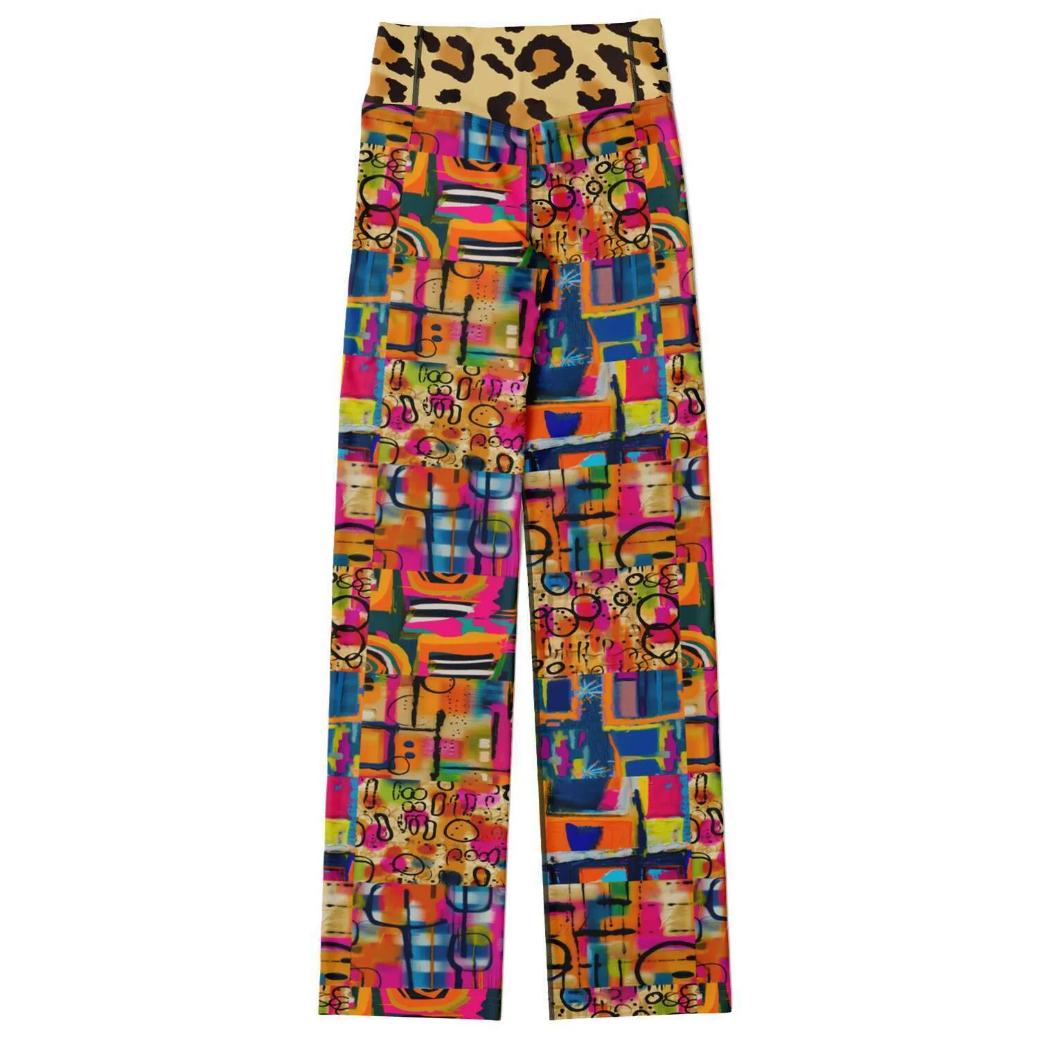 You Got Me Abstract Leopard Graffiti Bootcut Leggings