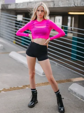 Youth Hot Pink Layer Up Mesh Top