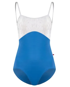 Yumiko Denise Velvet Duo Princess Seamed Camisole Leotard - Womens - Lapis / Silver