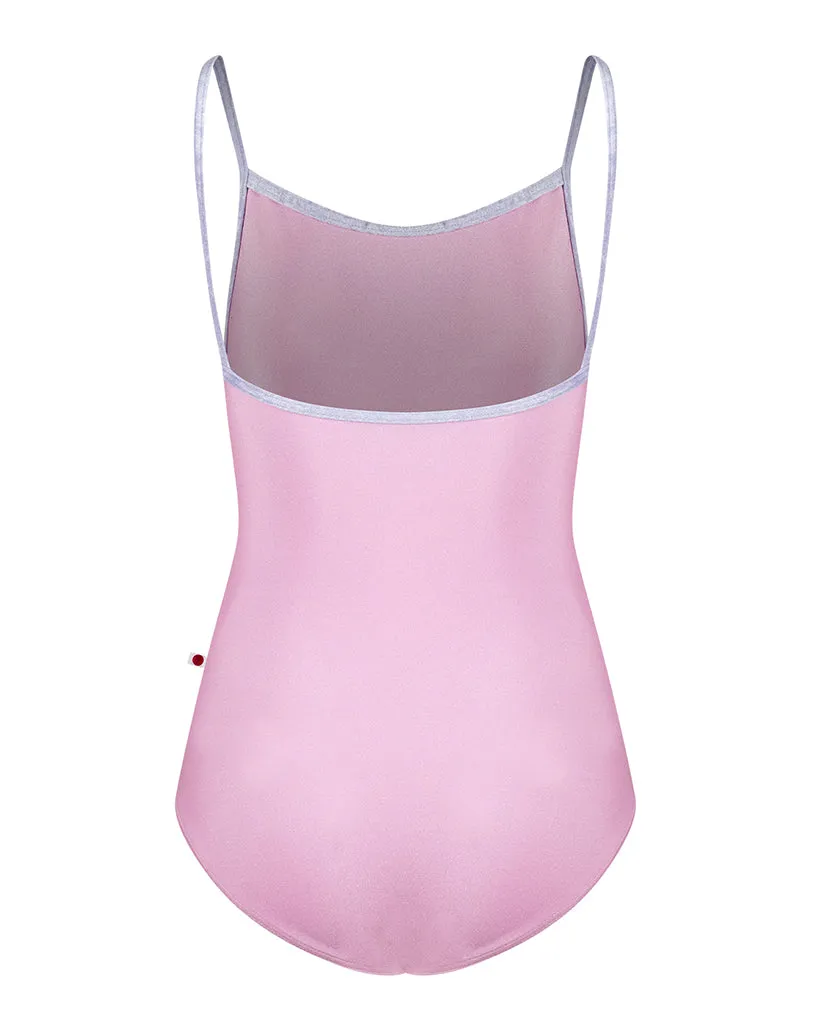 Yumiko Marisa Velvet Trim Camisole Leotard - Womens - Confetti / Angelic