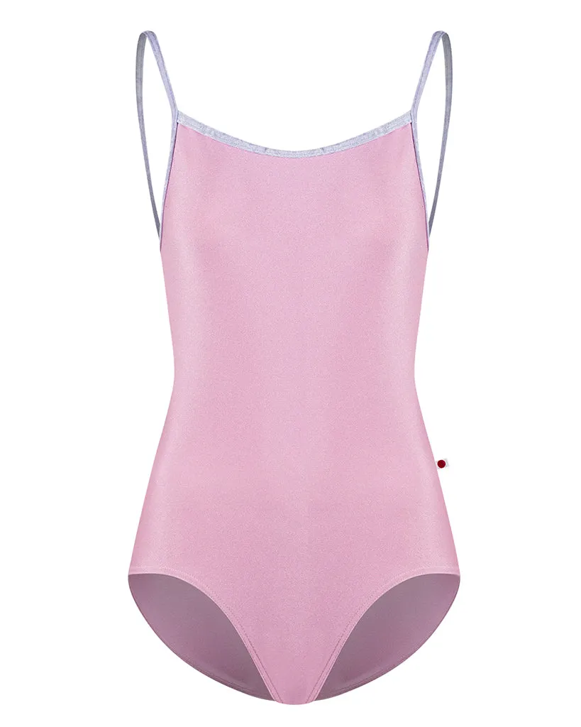 Yumiko Marisa Velvet Trim Camisole Leotard - Womens - Confetti / Angelic