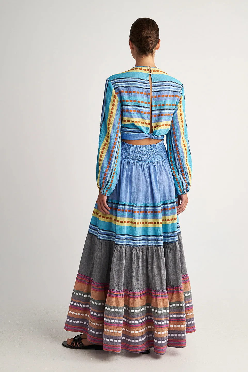 Zakar Maxi Skirt in Alonissos Blue