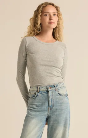 ZSU Variegated Layer Top in Heather Grey