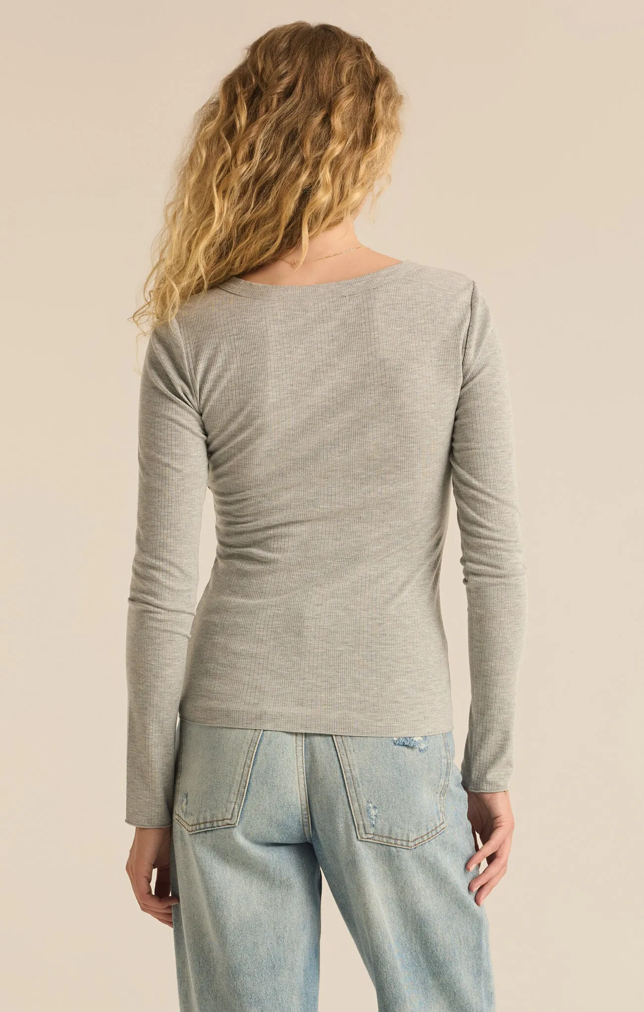 ZSU Variegated Layer Top in Heather Grey